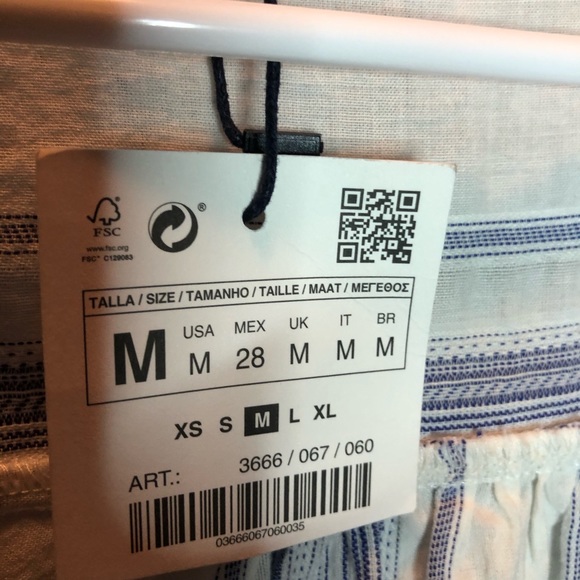 Zara jeans striped top with ruffle crossover - Picture 4 of 4